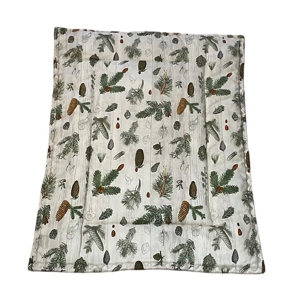 Dog Pet Cat Mat/Bed, Pine Cones, boughs, rustic, farmhouse, cabin, 18 x 24